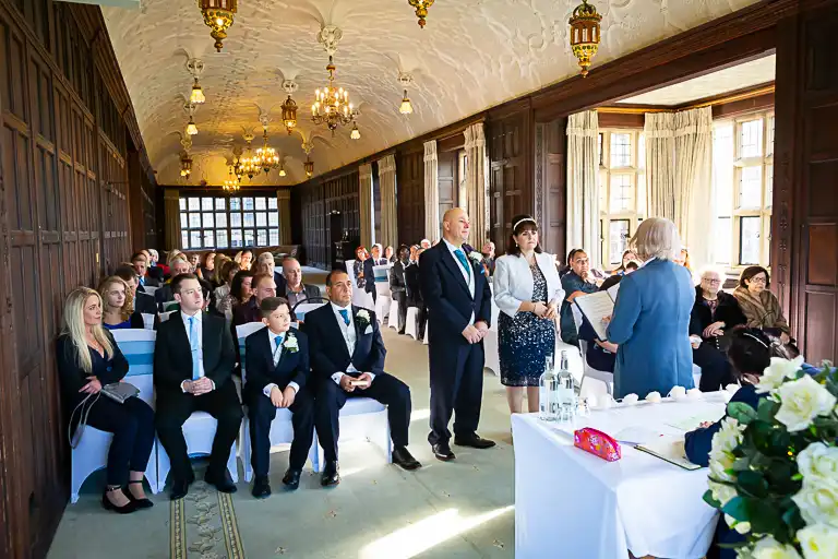 Wedding photography at Fanhams Hall in late October, Ware