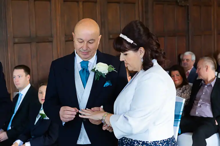 Wedding photography at Fanhams Hall in late October, Ware