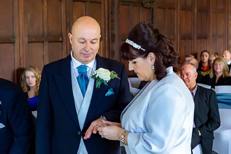 Wedding photography at Fanhams Hall in late October, Ware