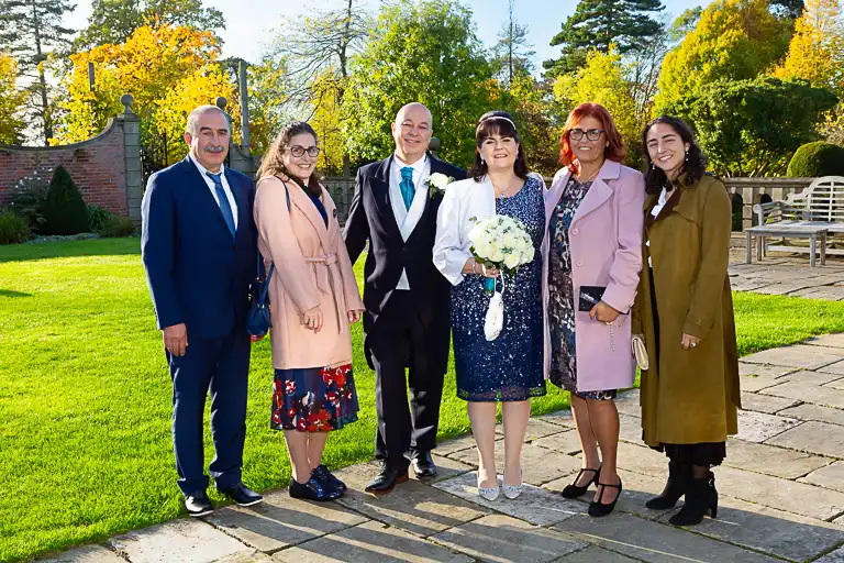 Wedding photography at Fanhams Hall in late October, Ware