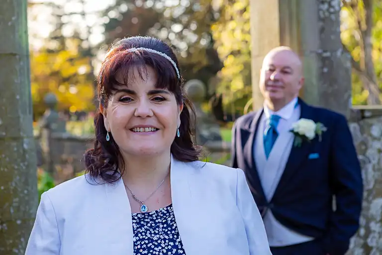 Wedding photography at Fanhams Hall in late October, Ware