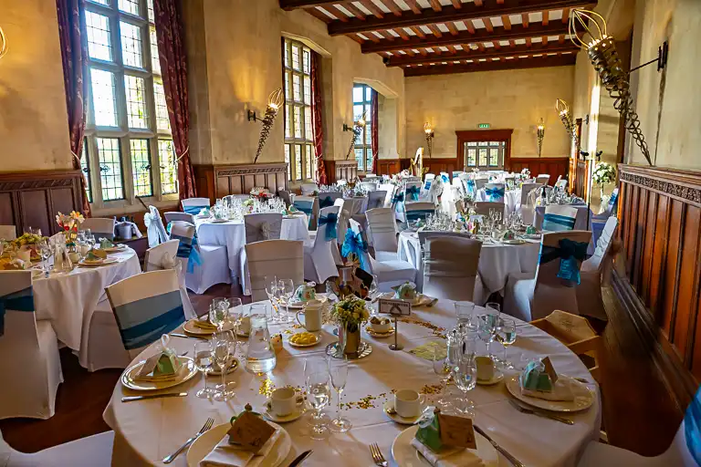 Wedding photography at Fanhams Hall in late October, Ware