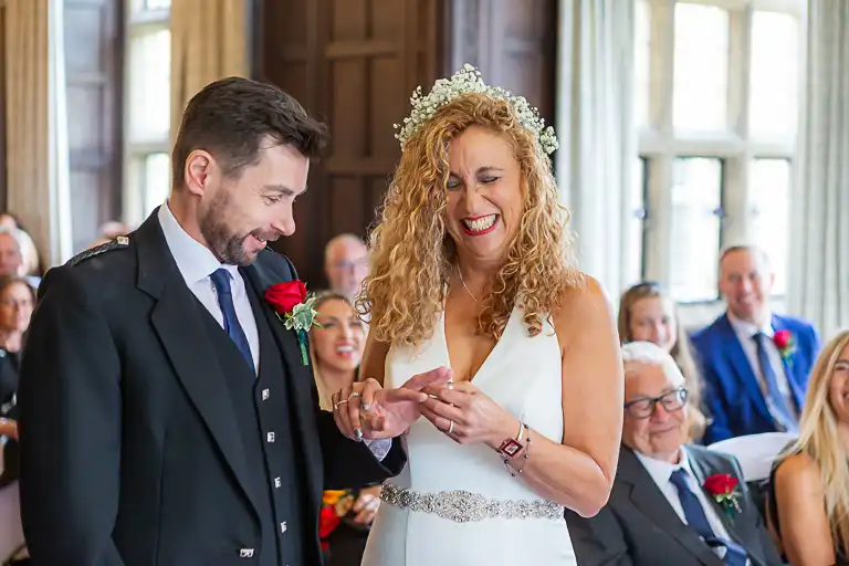 Wedding photography at Fanhams Hall in October, Ware